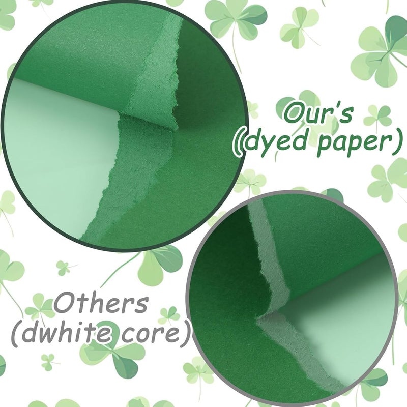 JULBEAR 30 Sheets St Patrick's Day Colored Cardstock 5 Colors 180gsm 8.5x11 Inch Assorted Green Cardstock for DIY Cards Scrapbook Print Paper DIY Crafts Holiday Decorations Making Office Home Supplies - Image 4